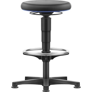 bimos Hocker Allround, mit Gleitern, Fußring, PU-Schaum, Farbring blau