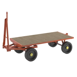 kaiserkraft Reboque, direção por travessa giratória de 2 rodas, capacidade de carga 5 t, superfície de carga 2,0 x 1,0 m, rodas em borracha maciça,