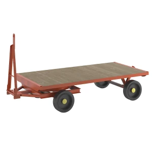 kaiserkraft Reboque, direção por travessa giratória de 2 rodas, capacidade de carga 5 t, superfície de carga 2,5 x 1,25 m, rodas em borracha maciça,