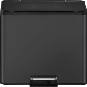 EKO Treteimer Recycler, Stahl, 30 l, 2-fach-Sammler, schwarz