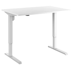 eurokraft basic Schreibtisch Venla, elektrisch höhenverstellbar, gerade, BxT 1200 x 600 mm, weiß/weiß