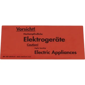 ratioform Warnetiketten, Aufdruck Vorsicht! Hochempfindliche Elektrogeräte, VE 1000 Stk, LxB 145 x 70 mm, ab 10 VE