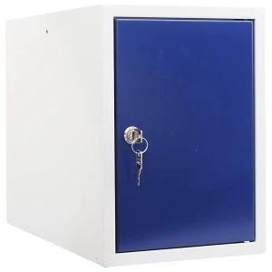 Schließfachwürfel, Breite 250 mm, HxBxT 350 x 250 x 450 mm, Korpus grau, Tür blau kaiserkraft