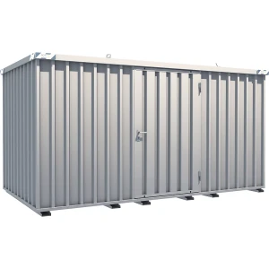 kaiserkraft Contentor de construção rápida, galvanizado, LxAxP exterior 2100 x 2100 x 4100 mm, 1 porta de batente no lado comprido, Contentor de