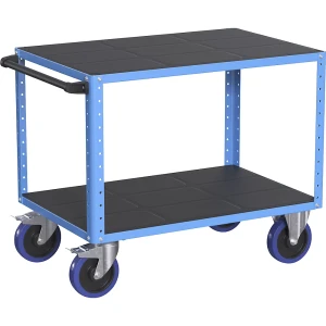 eurokraft pro Montagewagen CustomLine, 2 Etagen, lichtblau, Vollelastikbereifung