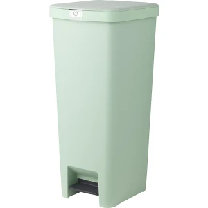 kaiserkraft Balde com pedal Step Up, volume 40 l, cinzento jade, Balde com pedal Step Up, volume 40 l, cinzento jade. Poupança de espaço graças ao