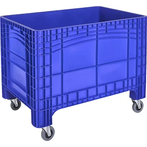 Großbehälter, Inhalt 535 l, 4 Lenkrollen, davon 2 mit Feststeller, blau kaiserkraft