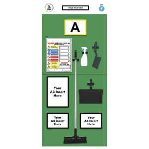 kaiserkraft Quadro de informação para estante com marcação individual, limpeza, AxL 2000 x 900 mm, verde, Quadro de informação para estante com