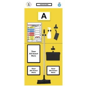 kaiserkraft Quadro de informação para estante com marcação individual, limpeza, AxL 2000 x 900 mm, amarelo, Quadro de informação para estante com