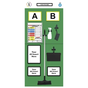 kaiserkraft Quadro de informação para estante com marcação dupla, limpeza, AxL 2000 x 900 mm, verde, Quadro de informação para estante com marcação
