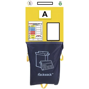 kaiserkraft Quadro de informação para estante com marcação individual, com saco do lixo, AxL 2000 x 900 mm, amarelo, Quadro de informação para estante