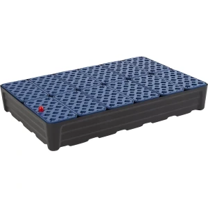 eurokraft pro PE-Kleingebinde-Universalwanne, mit PE-Gitterrost, Auffangvolumen 120 l