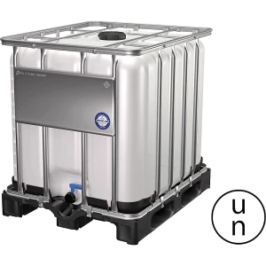 IBC-Container mit UN-Zulassung, Volumen 1000 l, auf Kunststoffpalette kaiserkraft
