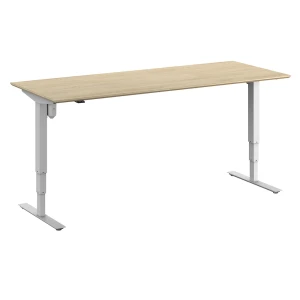 kaiserkraft Secretária Atlanta Trend, com regulação elétrica da altura, reta, LxP 2000 x 800 mm, carvalho/branco, Secretária Atlanta Trend, com