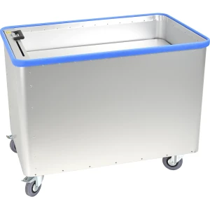 Gmöhling Carro com fundo de mola, força de mola ajustável , superfície anodizada, volume 480 l, sem pega, Carro com fundo de mola, força de mola