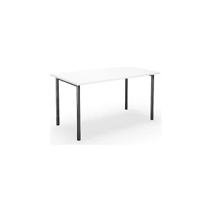 Mehrzwecktisch DUO-C, gerade Platte, HxT 700 - 800 x 800 mm, Breite 1200 mm, weiß, schwarz kaiserkraft