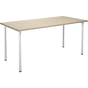 Mehrzwecktisch DUO-C, gerade Platte, HxT 700 - 800 x 800 mm, Breite 1600 mm, Eiche, weiß kaiserkraft