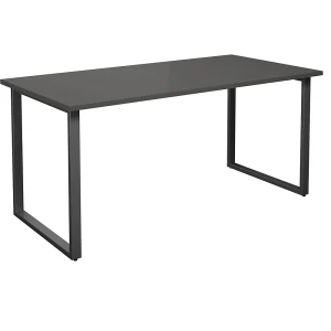 Mehrzwecktisch DUO-O, gerade Platte, Tiefe 800 mm, Breite 1600 mm, dunkelgrau / schwarz kaiserkraft