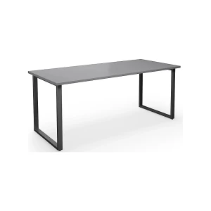 Mehrzwecktisch DUO-O, gerade Platte, Tiefe 800 mm, Breite 1800 mm, lichtgrau / schwarz kaiserkraft