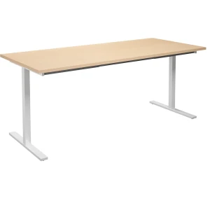 Mehrzwecktisch DUO-T, gerade Platte, HxT 740 x 800 mm, Breite 1800 mm, Birke, weiß kaiserkraft