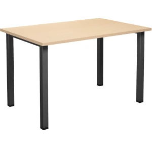 kaiserkraft Mesa multiusos DUO-U, tampo reto, profundidade 800 mm, largura 1200 mm, bétula, preto, Mesa multiusos DUO-U, tampo reto, profundidade 800