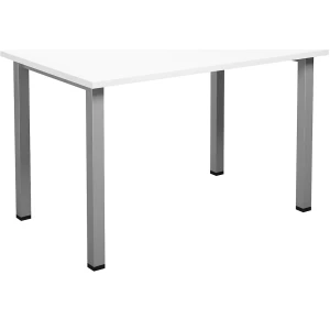 Mehrzwecktisch DUO-U, gerade Platte, Tiefe 800 mm, Breite 1200 mm, weiß, silber kaiserkraft