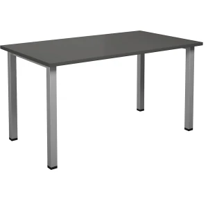 Mehrzwecktisch DUO-U, gerade Platte, Tiefe 800 mm, Breite 1400 mm, dunkelgrau, silber kaiserkraft