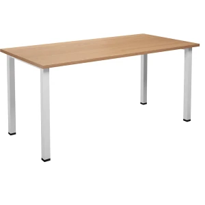 Mehrzwecktisch DUO-U, gerade Platte, Tiefe 800 mm, Breite 1600 mm, Buche, weiß kaiserkraft