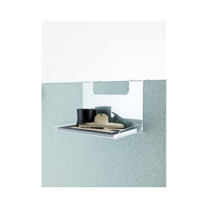 kaiserkraft Suporte para divisória acústica de mesa standard, AxLxP 170 x 250 x 30 mm, plástico, transparente, Suporte para divisória acústica de mesa
