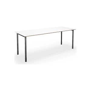Mehrzwecktisch DUO-C Trend, gerade Platte, Tiefe 800 mm, Breite 1800 mm, weiß / schwarz kaiserkraft