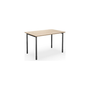 Mehrzwecktisch DUO-C Trend, gerade Platte, abgerundete Ecken, Tiefe 800 mm, Breite 1200 mm, Eiche, schwarz kaiserkraft