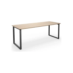Mehrzwecktisch DUO-O Trend, gerade Platte, abgerundete Ecken, Tiefe 800 mm, Breite 1800 mm, Eiche / schwarz kaiserkraft