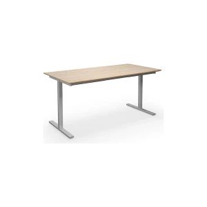 Mehrzwecktisch DUO-T Trend, gerade Platte, Tiefe 800 mm, Breite 1400 mm, Eiche / silber kaiserkraft