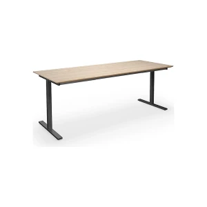 Mehrzwecktisch DUO-T Trend, gerade Platte, Tiefe 800 mm, Breite 2000 mm, Eiche / schwarz kaiserkraft