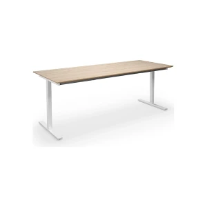 Mehrzwecktisch DUO-T Trend, gerade Platte, Tiefe 800 mm, Breite 2000 mm, Eiche / weiß kaiserkraft