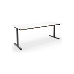 kaiserkraft Mesa multiusos DUO-T Trend, tampo reto, cantos arredondados, profundidade 800 mm, largura 1800 mm, branco, preto, Mesa multiusos DUO-T