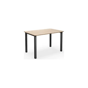 Mehrzwecktisch DUO-U Trend, gerade Platte, abgerundete Ecken, Tiefe 800 mm, Breite 1200 mm, Eiche, schwarz kaiserkraft
