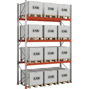 Palettenregal Space, verzinkt/orange, HxBxT 4500 x 2930 x 1100 mm, Fachlast 3000 kg, Grundregal kaiserkraft
