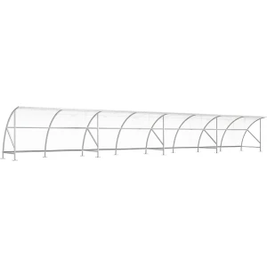 WSM Fahrradüberdachung, aus Polycarbonat, BxT 16450 x 2100 mm, silber