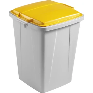 DURABLE Coletor de materiais recicláveis DURABIN® , capacidade 90 l, AxLxP 610 x 520 x 490 mm, cinzento/amarelo, Coletor de materiais recicláveis