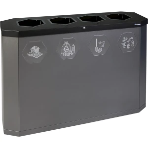 kaiserkraft Coletor de materiais recicláveis Sixco smart, capacidade 4 x 45 l, ferro-mica, Coletor de materiais recicláveis Sixco smart, capacidade 4