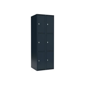 3er-Schließfachschrank Fydor, 2 Abteile, anthrazit, B 600 mm, 2 Abteile, flache Dachform, Vorhängeschloss kaiserkraft