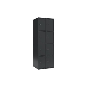 4er-Schließfachschrank Fydor, 2 Abteile, anthrazit, B 600 mm, 2 Abteile, flache Dachform, Zylinderschloss kaiserkraft