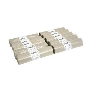 eurokraft basic Abfallsäcke, 100% PCR LDPE, 120 l, 52 µm, BxL 700 x 1100 mm, VE 250 Stk, transparent