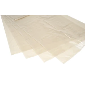 eurokraft basic Sacos de lixo para grande volume, PEDB PCR , 400 l, CxLxA 600 x 450 x 1600 mm, embalagem de 75 unid., 60 µm, transparente, Sacos de