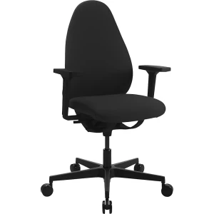 Topstar Cadeira giratória de escritório Soft Sitness Art G , mecanismo síncrono, com apoios para braços, preto, Cadeira giratória de escritório Soft