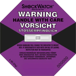 Shockwatch® Präzisionsindikator, inkl. Label, VE 10 Stk, 37 g / 50 ms, violett, ab 10 VE kaiserkraft