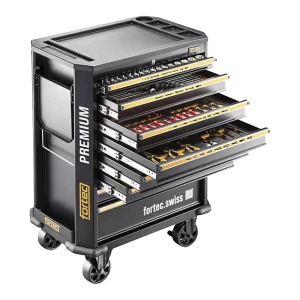 fortec® Werkstattwagen PREMIUM, befüllt, inklusive 706 Werkzeugen, HxBxT 1030 x 750 x 475 mm