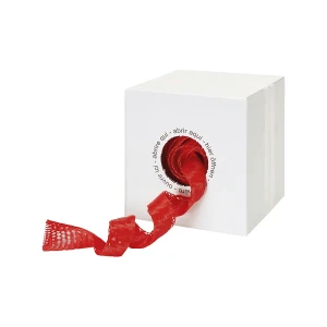 ratioform POLY-NET® Schutznetz im Spendekarton, Rollenlänge 25 m, feinfädig, rot, für Ø 50 - 100 mm, ab 20 Stk