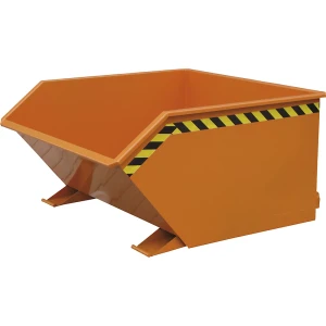Eichinger Kippbehälter, in niedriger Bauhöhe, Volumen 750 l, reinorange RAL 2004
